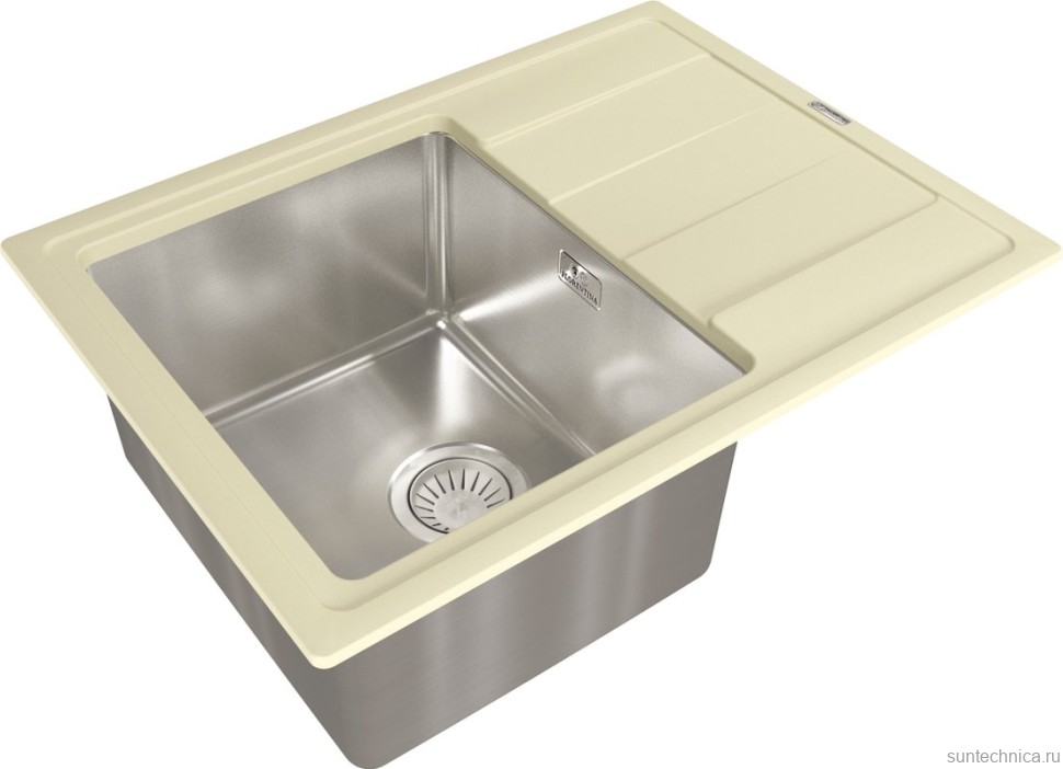 Комплект Мойка Florentina Комби 650 шампань + Измельчитель Bone Crusher BC 810-SL Slim Line