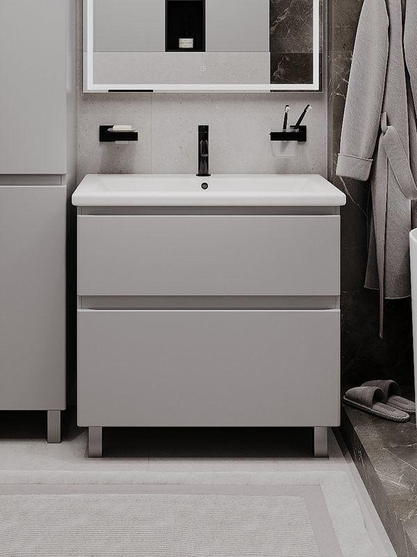 Тумба напольная SanStar Riana 80 Без раковины для ванной комнаты, Грей