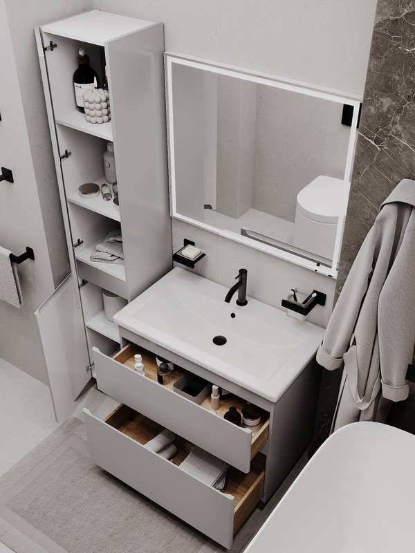 Тумба напольная SanStar Riana 80 Без раковины для ванной комнаты, Грей