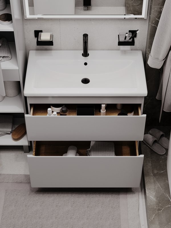 Тумба напольная SanStar Riana 80 Без раковины для ванной комнаты, Грей