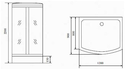 Душевая кабина Timo Comfort T-8815 Fabric Glass, с низким поддоном