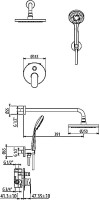 Душевой комплект Gattoni H2OMIX 7000 KTH715/PDNO С ВНУТРЕННЕЙ ЧАСТЬЮ, nero opaco