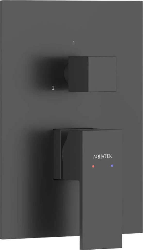 Встраиваемый смеситель для душа и ванны AQUATEK Либра AQ1647MB С ВНУТРЕННЕЙ ЧАСТЬЮ, 3 режима, матовый черный