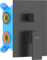 Встраиваемый смеситель для душа и ванны AQUATEK Либра AQ1647MB С ВНУТРЕННЕЙ ЧАСТЬЮ, 3 режима, матовый черный