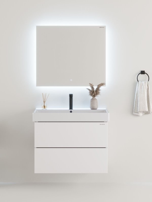 Тумба Onika Эсквана 80 подвесная, белая (ум. Вилис 80)