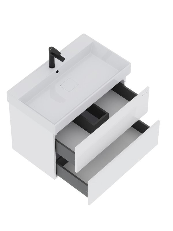 Тумба Onika Эсквана 80 подвесная, белая (ум. Вилис 80)