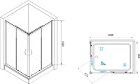 Душевой уголок RGW Passage PA-146 1200x800x1850 профиль хром