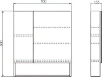 Зеркало-шкаф Comforty Никосия 70 темный дуб Зеркало-шкаф Comforty Никосия 70 темный дуб