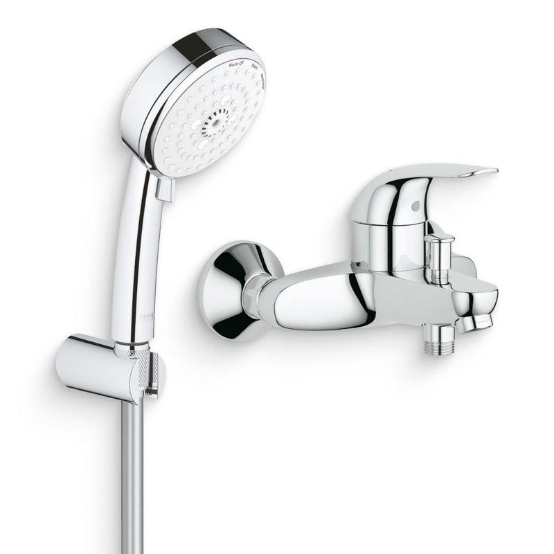 Душевой комплект Гарнитур Grohe Tempesta Cosmopolitan 27588002 + Смеситель Euroeco 32743000