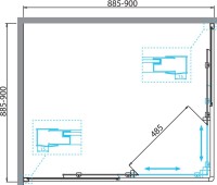 Душевой уголок BelBagno Due A 2 90 C Cr
