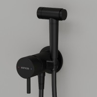 Гигиенический душ Sancos Atom SC2001MB со смесителем, С ВНУТРЕННЕЙ ЧАСТЬЮ, черный матовый