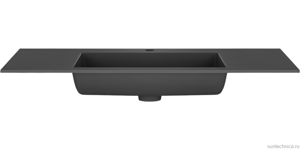 Тумба с раковиной Vincea Luka 100, 2 ящика, дуб табак, с черной раковиной