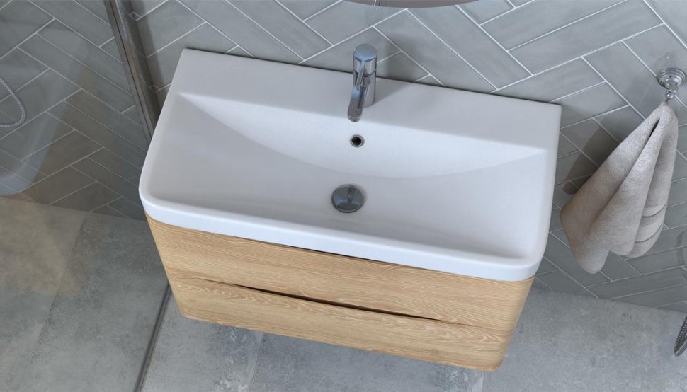 Тумба с раковиной Velvex Clay 80.2Y дуб верона