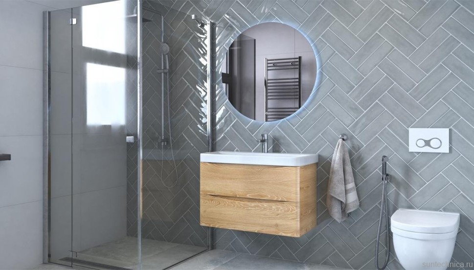 Тумба с раковиной Velvex Clay 80.2Y дуб верона