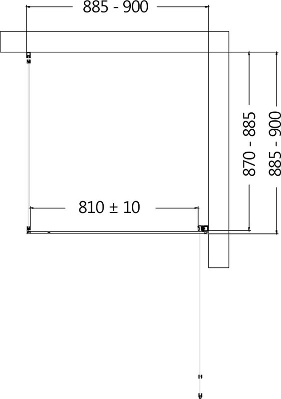 Душевой уголок AQUAme AQM5215-RH-9 90х90, профиль черный матовый