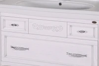 Мебель для ванной комнаты ASB-Woodline Модерн 105 белая, патина серебро