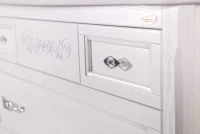 Мебель для ванной комнаты ASB-Woodline Модерн 105 белая, патина серебро