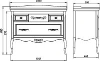 Мебель для ванной комнаты ASB-Woodline Модерн 105 белая, патина серебро