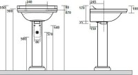Раковина Kerasan Waldorf 4142 с 3 отверстиями, с пьедесталом
