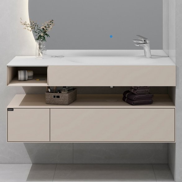 Тумба с раковиной Black&White Universe U955.1200R C03 khaki matt, matt white