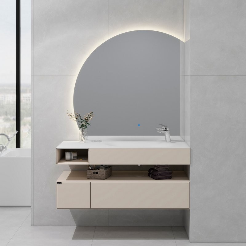 Тумба с раковиной Black&White Universe U955.1200R C03 khaki matt, matt white