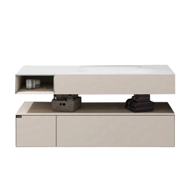 Тумба с раковиной Black&White Universe U955.1200R C03 khaki matt, matt white