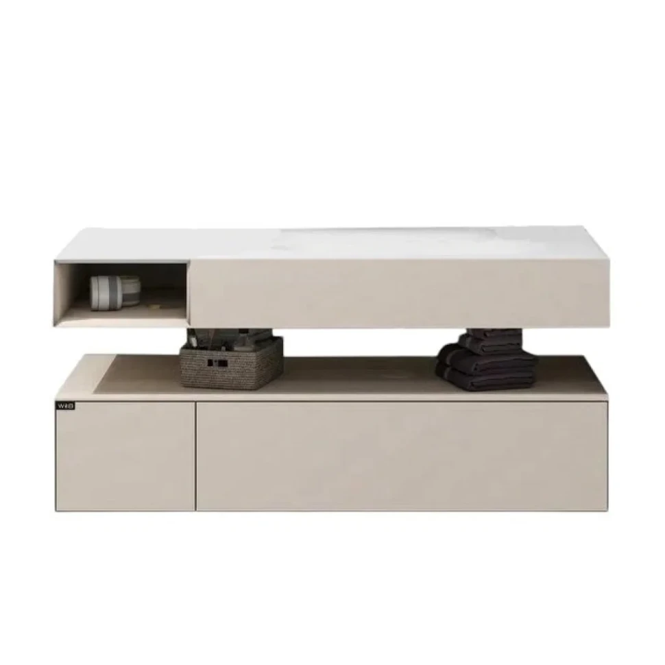 Тумба с раковиной Black&White Universe U955.1200R C03 khaki matt, matt white