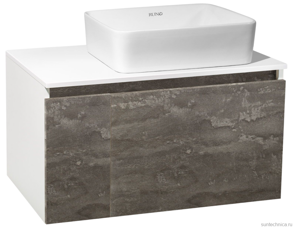 Тумба под раковину без столешницы Runo Бари 80 железный камень