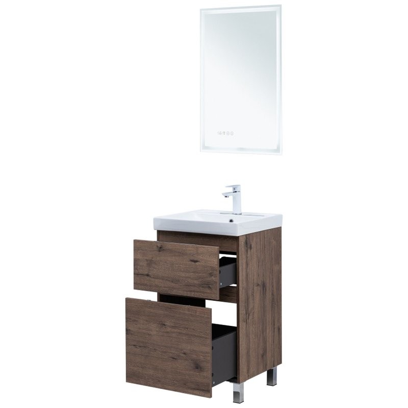 Тумба под раковину Aquanet Алвита New 50 напольная, дуб веллингтон табак