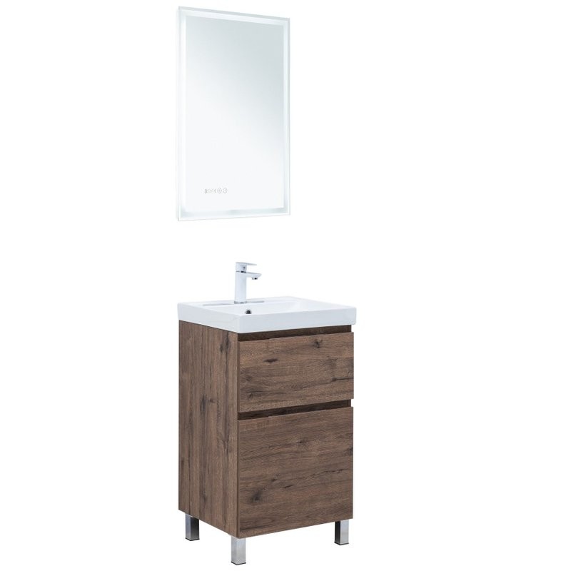 Тумба под раковину Aquanet Алвита New 50 напольная, дуб веллингтон табак