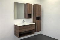 Шкаф пенал для ванной Comforty Бордо 40 дуб тёмно-коричневый