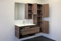 Шкаф пенал для ванной Comforty Бордо 40 дуб тёмно-коричневый