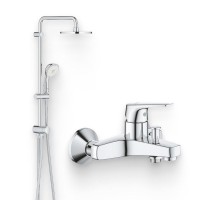 Душевой комплект Смеситель Grohe BauFlow 23601000 + Стойка New Tempesta Rustic 27399002