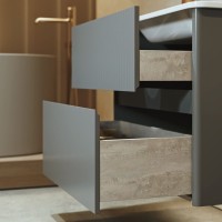 Мебель для ванной комнаты Alavann Wave 105 подвесная, голубой деним