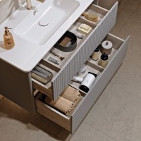 Мебель для ванной комнаты Alavann Wave 105 подвесная, голубой деним