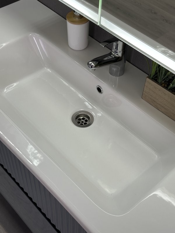 Мебель для ванной комнаты Alavann Wave 105 подвесная, голубой деним