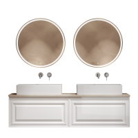 Мебель для ванной комнаты Sancos Very 160 bianco, столешница бежевая TT160A2, раковина CN6070