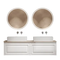 Мебель для ванной комнаты Sancos Very 160 bianco, столешница бежевая TT160A2, раковина CN6070