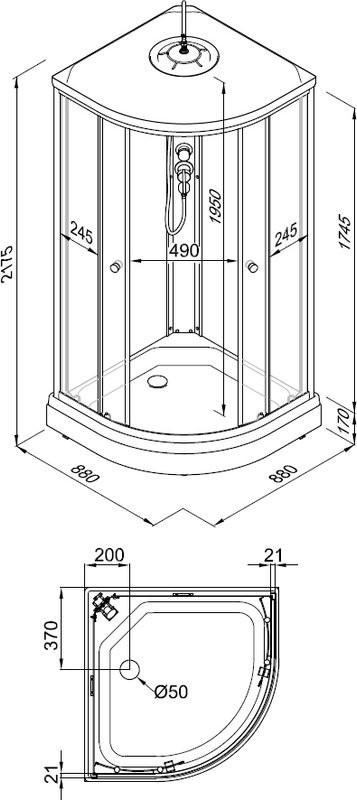 Душевая кабина Triton Нова Щ0000062583 90х90