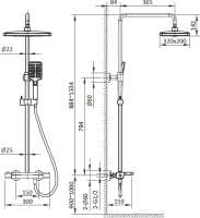 Душевая стойка AltroBagno Lamberto AltroBagnoLamberto030418MB матовая черная Душевая стойка AltroBagno Lamberto AltroBagnoLamberto030418MB матовая черная
