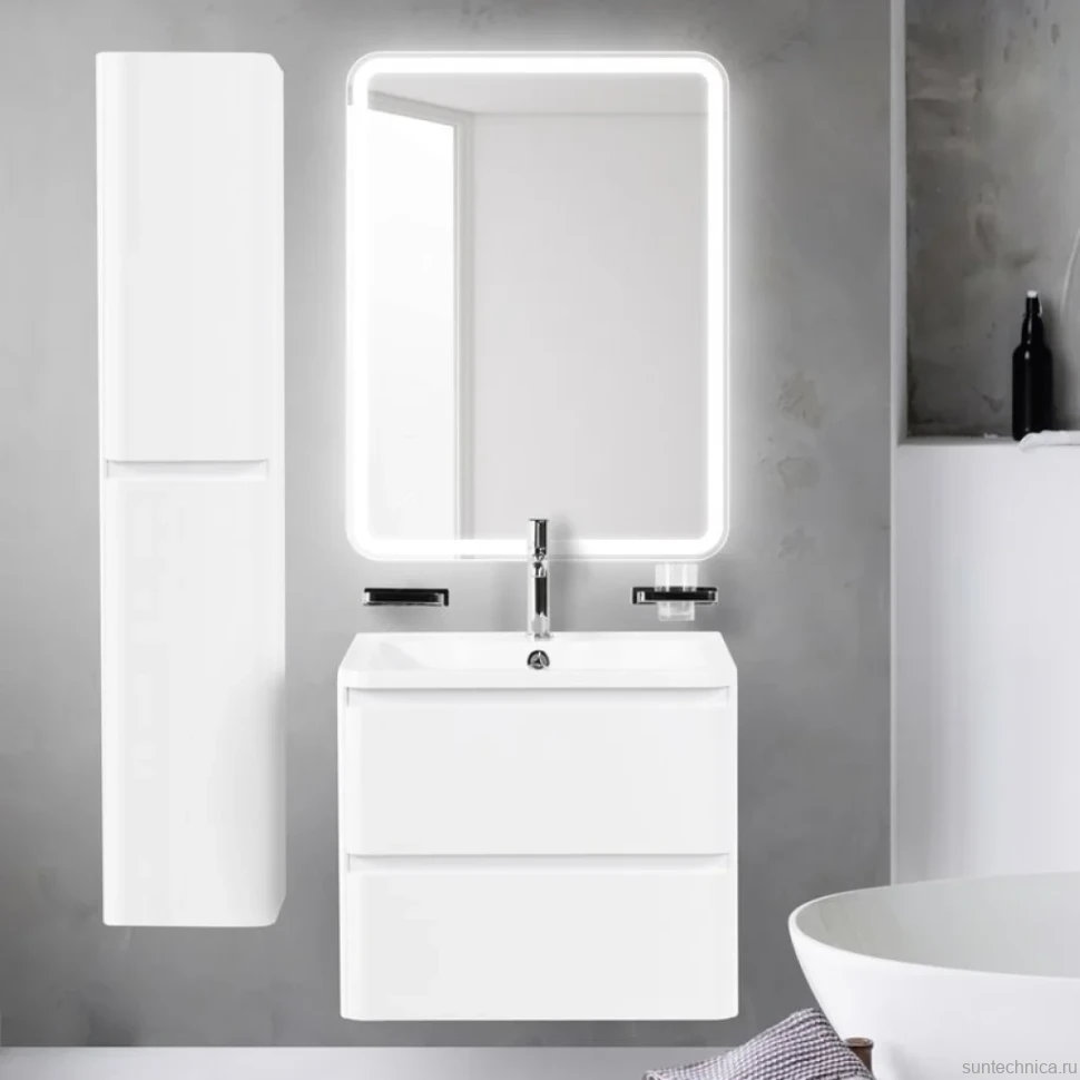 Мебель для ванной комнаты BelBagno Albano 70 подвесная, bianco lucido