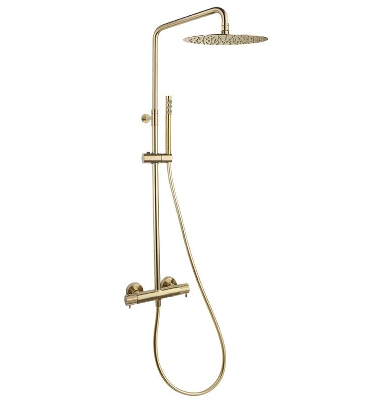 Душевая стойка Ramonsoler Odisea Joya 595401RM300OC золото, с термостатом