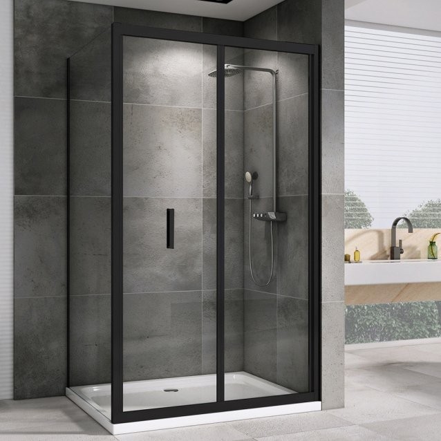 Душевой уголок Abber Sonnenstrand AG07120B-S80B 120x80, профиль черный, стекло прозрачное