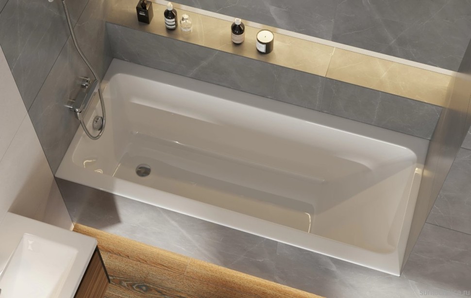 Акриловая ванна Cersanit Crea 64870 170x70 см, пристенная, белая, на ножках