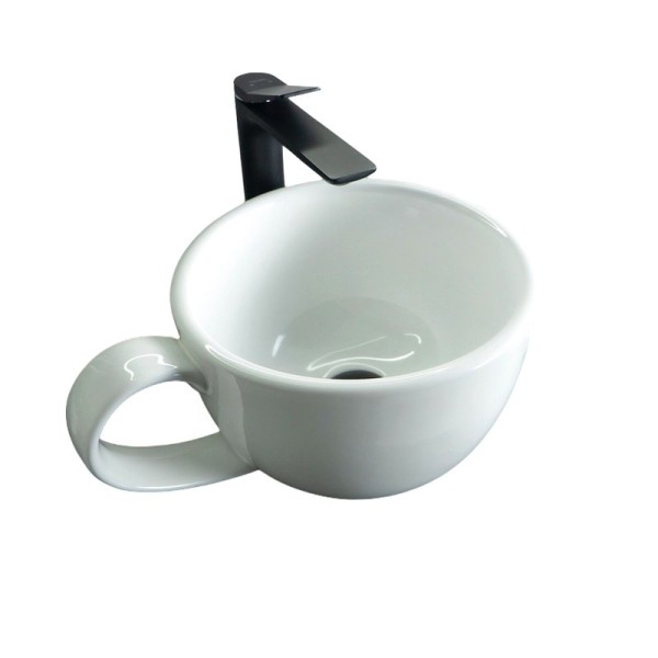 Накладная раковина GID Creativo N9055 40 глянцевая белая, круглая, фаянс