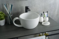 Накладная раковина GID Creativo N9055 40 глянцевая белая, круглая, фаянс