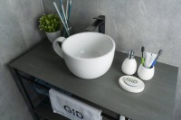 Накладная раковина GID Creativo N9055 40 глянцевая белая, круглая, фаянс