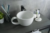 Накладная раковина GID Creativo N9055 40 глянцевая белая, круглая, фаянс