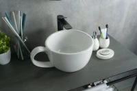Накладная раковина GID Creativo N9055 40 глянцевая белая, круглая, фаянс