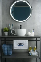 Накладная раковина GID Creativo N9055 40 глянцевая белая, круглая, фаянс